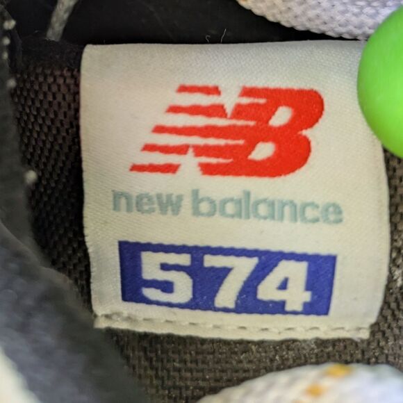 New Balance 574 Men's Khaki and Brown Sneakers - Picture 6 of 7